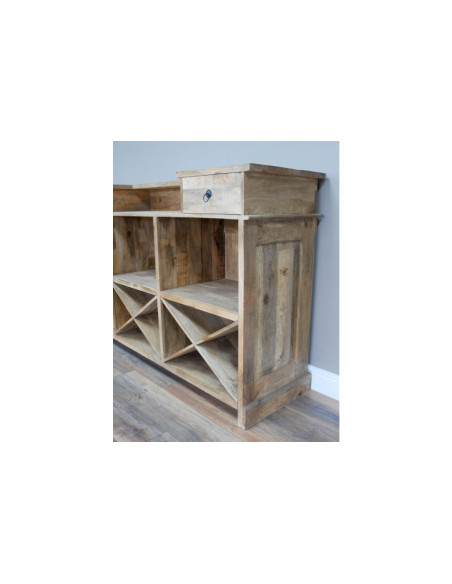 Bar comptoir en bois massif 180 cm