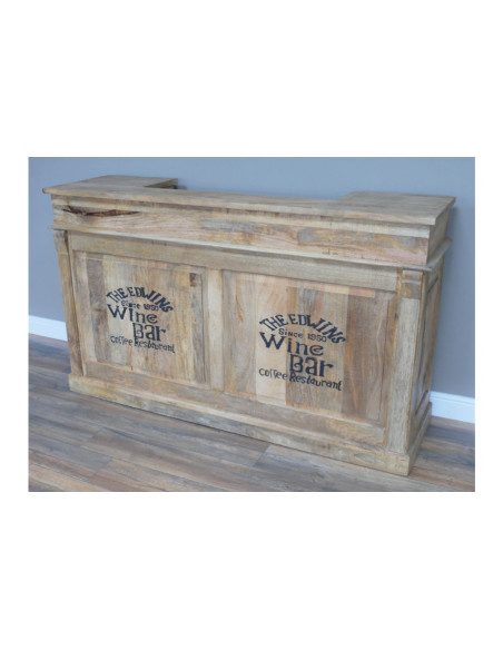 Bar comptoir en bois massif 180 cm