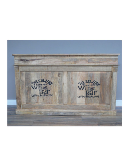 Bar comptoir en bois massif 180 cm