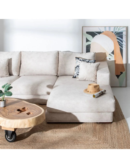 Grand canapé moderne avec méridienne déhoussable