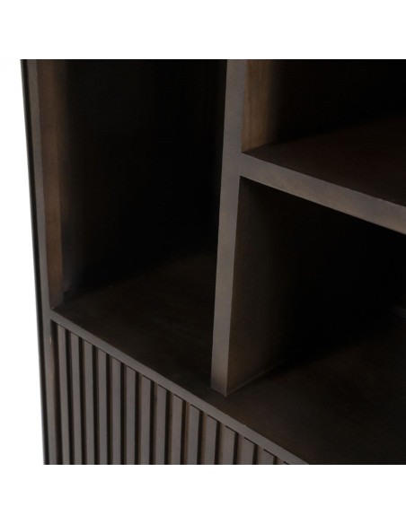 Bibliothèque en manguier et métal 2 portes Rémi