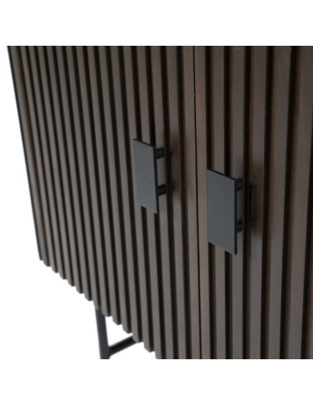 Bibliothèque en manguier et métal 2 portes Rémi