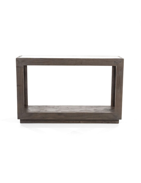 Console rectangle en manguier et verre Liam