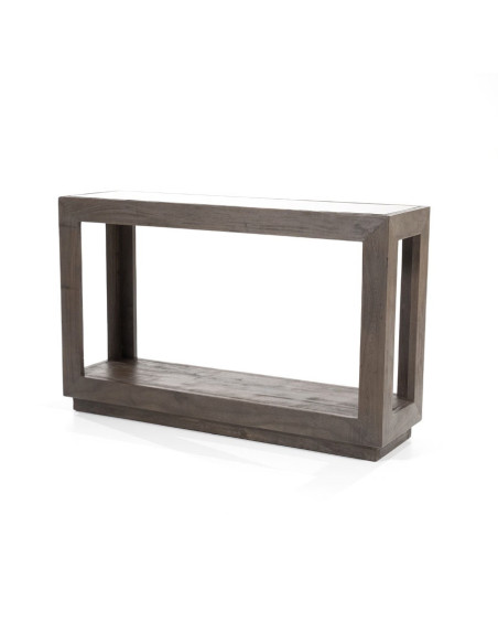 Console rectangle en manguier et verre Liam
