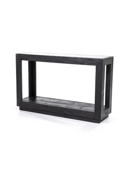 Console rectangle en manguier et verre Liam