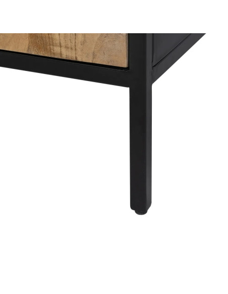 Meuble de rangement en manguier et métal 2 portes et 3 tiroirs