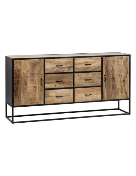 Buffet indus en manguier et métal noir Mara