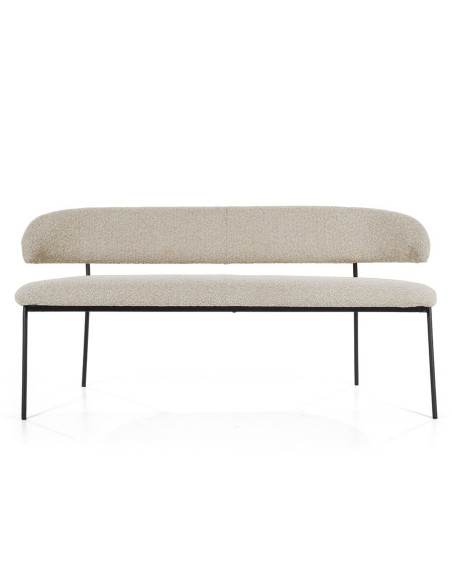Banquette de repas en tissu et métal Luka