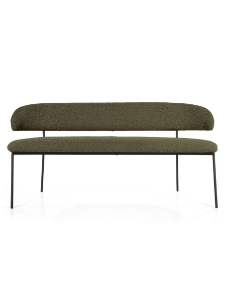 Banquette de repas en tissu et métal Luka