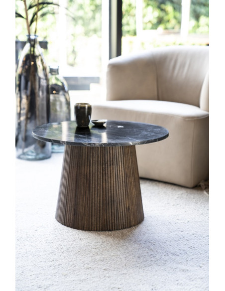 Table basse ronde plateau marbre Maxime 60 cm