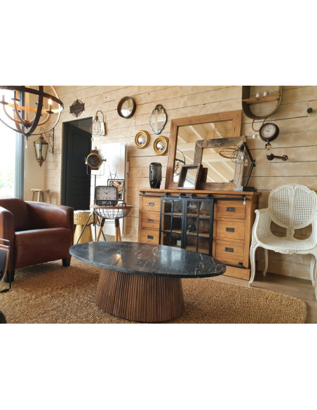 Table basse ovale plateau marbre Maxime