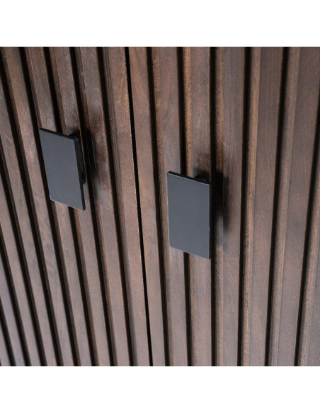 Armoire haute en manguier deux portes marron Rémi
