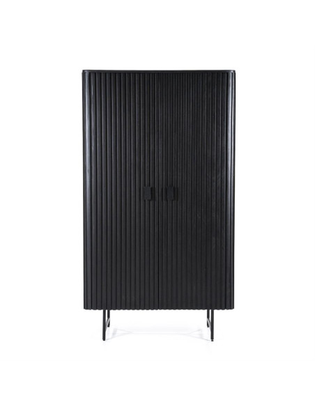 Armoire haute en manguier deux portes marron Rémi