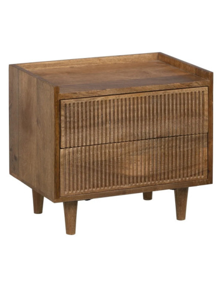 Table de chevet 2 tiroirs en bois massif