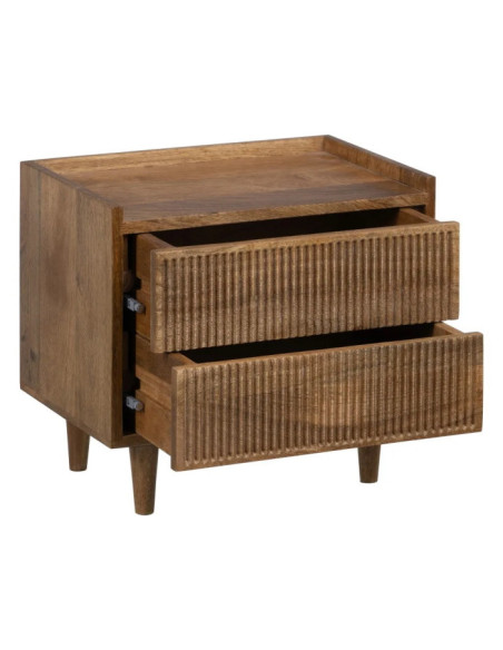 Table de chevet 2 tiroirs en bois massif