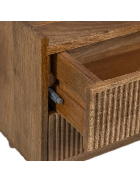 Table de chevet 2 tiroirs en bois massif