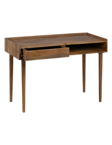 Petit bureau avec niche et tiroir en bois massif Apri