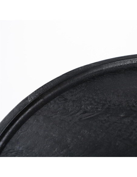Table basse ronde en bois noir Ron