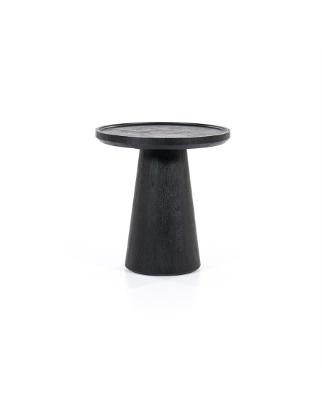 Table basse ronde en bois noir Ron