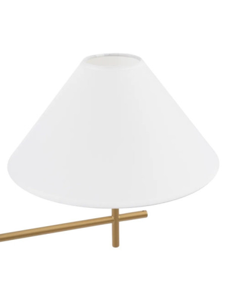 Lampe sur pied métal or avec abat-jour blanc