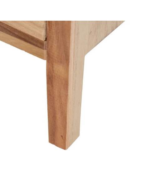 Meuble d'appoint en paulownia et rotin Honey