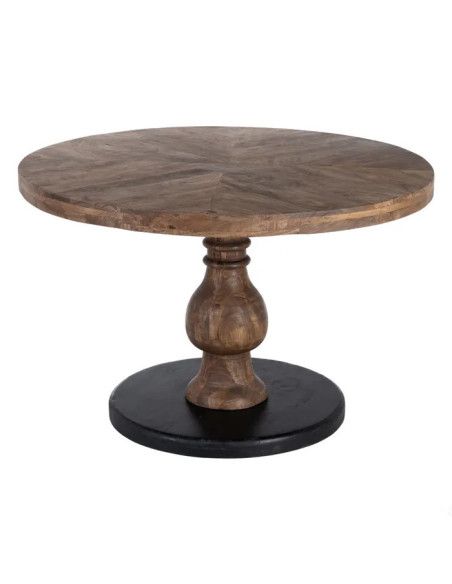 Une table ronde en bois massif avec pied central - Joli Place