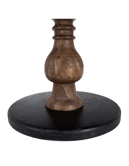 Table ronde en manguier avec pied tourné