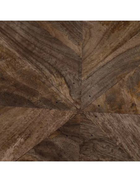 Table ronde en manguier avec pied tourné