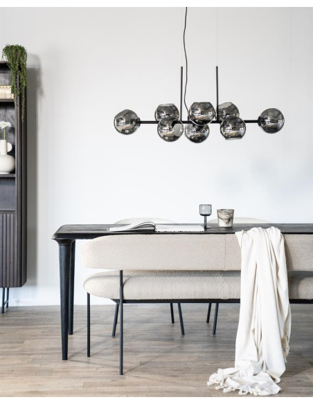 Banquette de repas en tissu et métal Luka