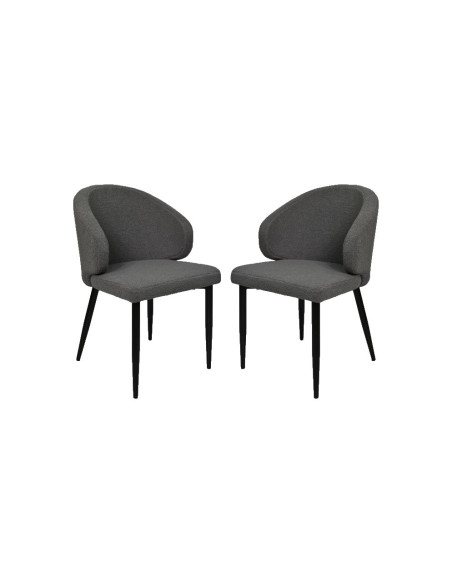 Lot de 2 Chaises de repas en tissu bouclette Yuna