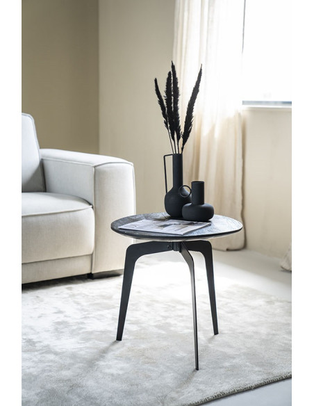 Table d'appoint en manguier et métal Kenji