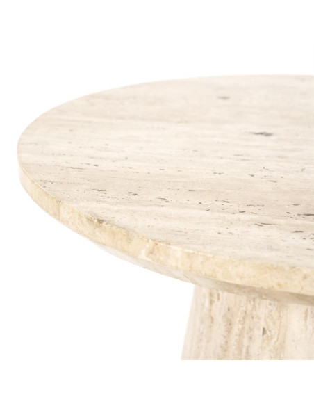 Table basse ronde en travertin Aime