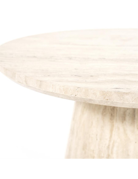 Table basse ronde en travertin Aime