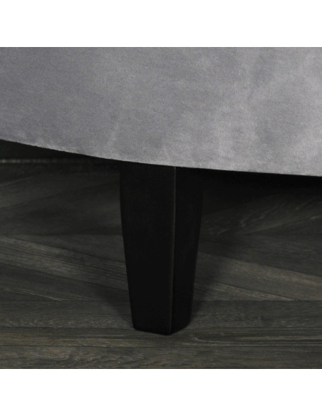 Banquette coffre demi-lune en velours gris