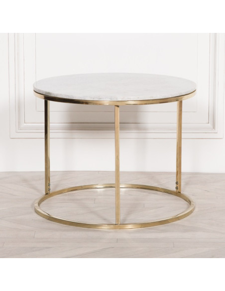 Table basse ronde en marbre blanc