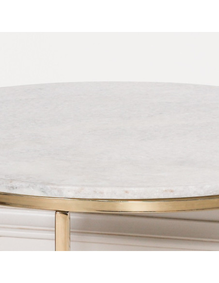 Table basse ronde en marbre blanc