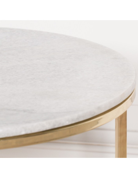 Table basse ronde en marbre blanc