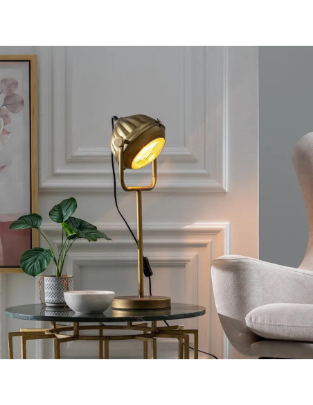 Lampe à poser dorée phare de voiture