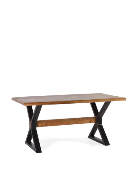Table de repas en acacia pieds en croix
