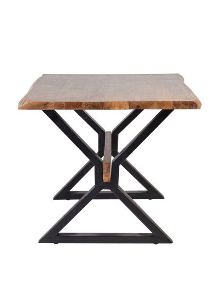 Table de repas en acacia pieds en croix