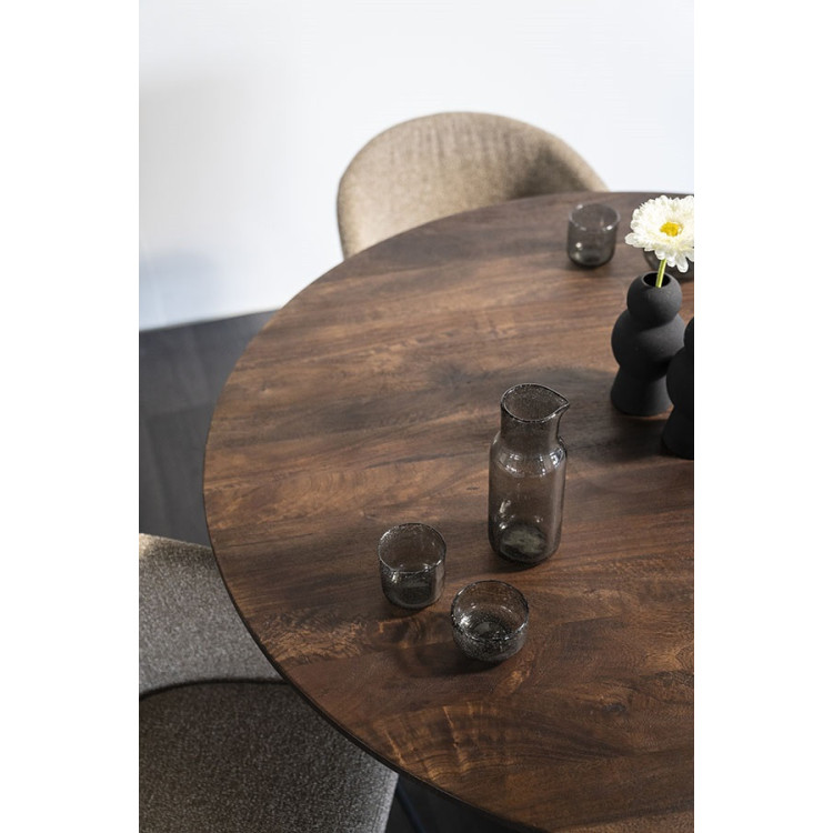 Table à manger ronde ARON en bois de...