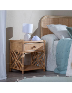 Table de chevet en rotin... 2