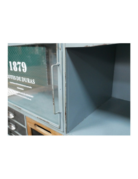 Meuble TV en métal multi-rangements style Indus