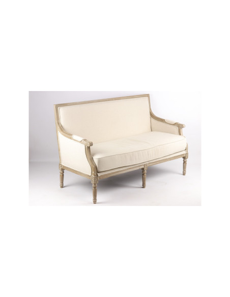 Banquette style Louis XVI tissu beige
