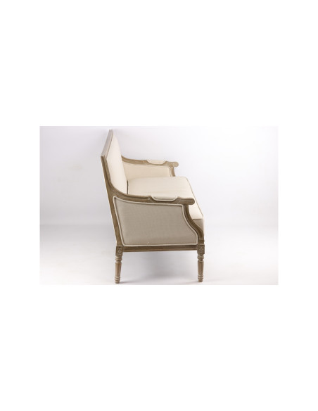 Banquette style Louis XVI tissu beige