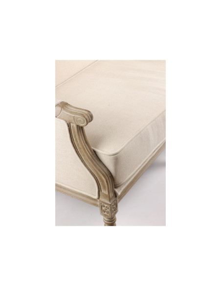 Banquette style Louis XVI tissu beige