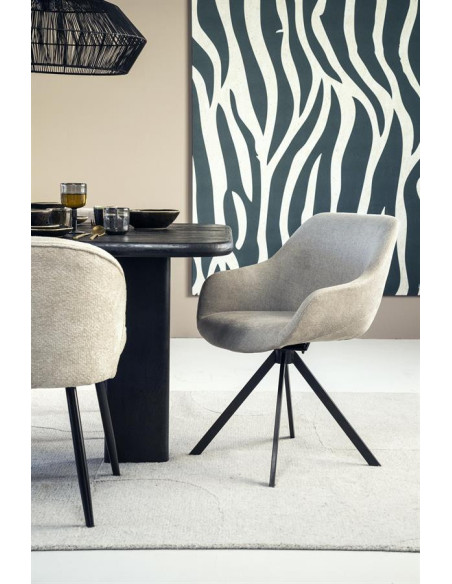 Fauteuil en tissu coque pivotant Mamé