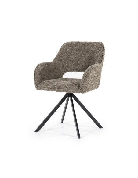Fauteuil rotatif en tissu Fabio
