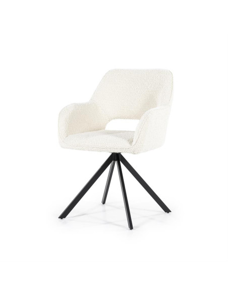 Fauteuil rotatif en tissu Fabio