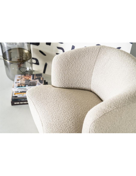 Fauteuil arrondi en tissu Charlotte